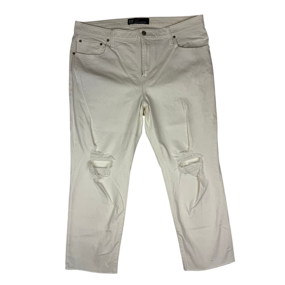 Gap White/Cream Slim Boyfriend Jeans - Women's 18/34R S